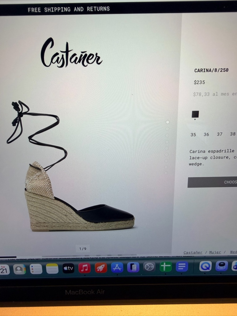 Castaner Black and Natural Carina Espadrille Wedge